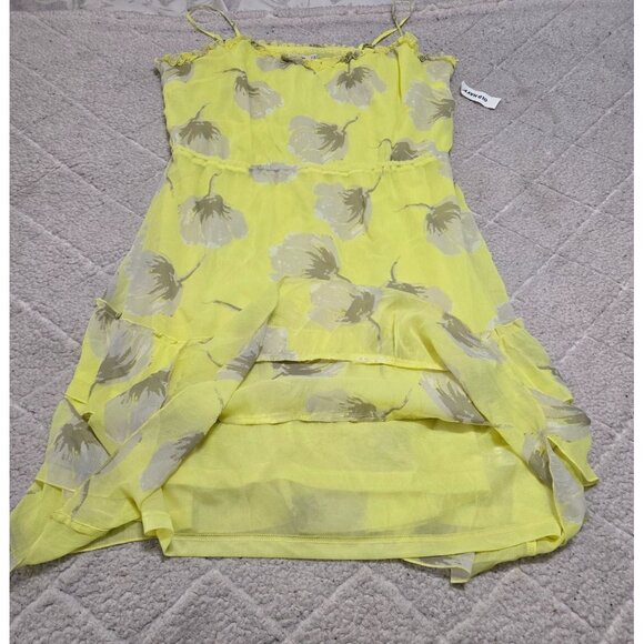 Old Navy XL Tall Yellow Floral Ruffle Camisole Dress 100% Polyester‎ NWT - Picture 3 of 14